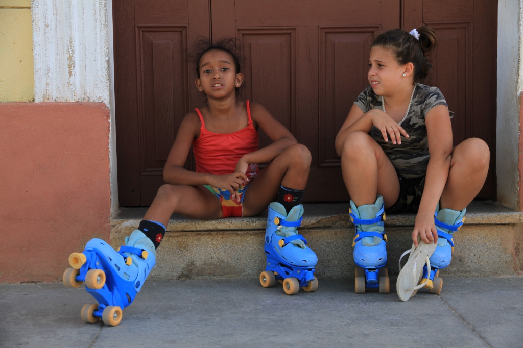 Skating girls in Trinidad Cuba